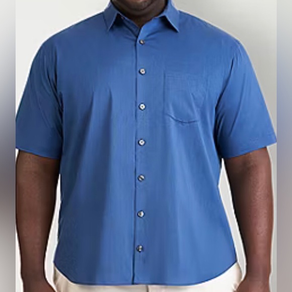 Van Heusen Big & Tall Men’s Wrinkle Resistant Short Sleeve Button Down XLT - Picture 1 of 11